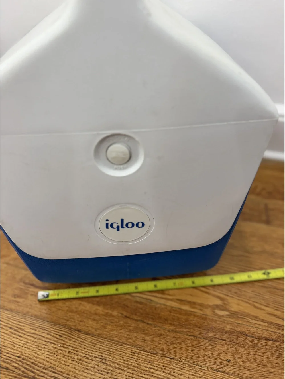 1980s Vintage Igloo Playmate Cooler Blue and White Ice Chest Large